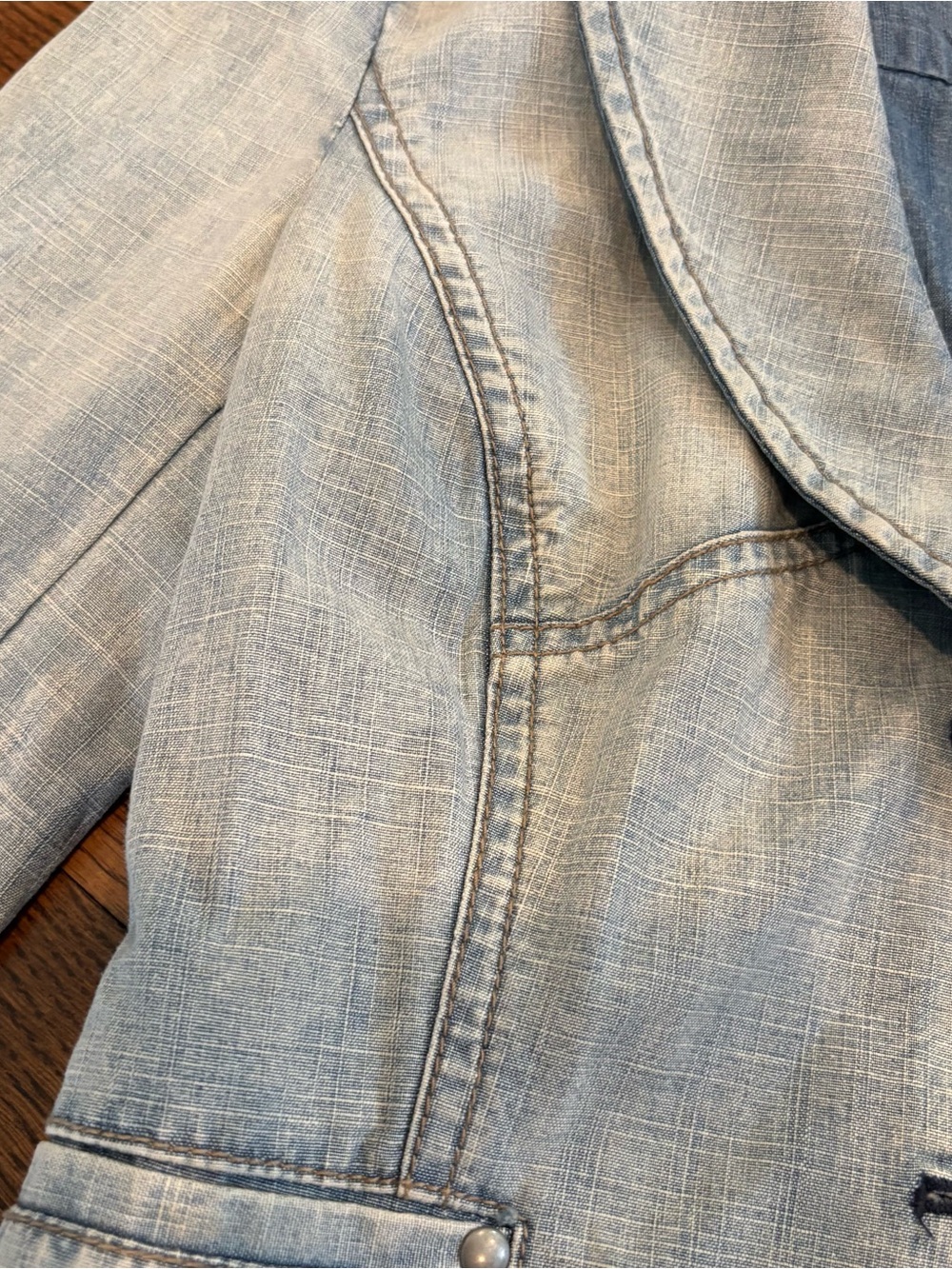 Armani Exchange Light Wash Denim Blazer Jacket - Picture 5 of 8